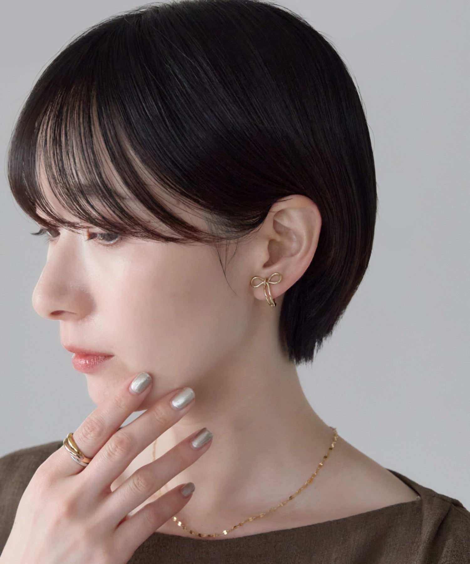 ciite' シーテ イヤリング シリコン付 リボンデザイン イヤリング