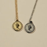 ciite' シーテ ネックレス 【 金属アレルギー対応 】 2連 エリザベス コインネックレス サージカルステンレス