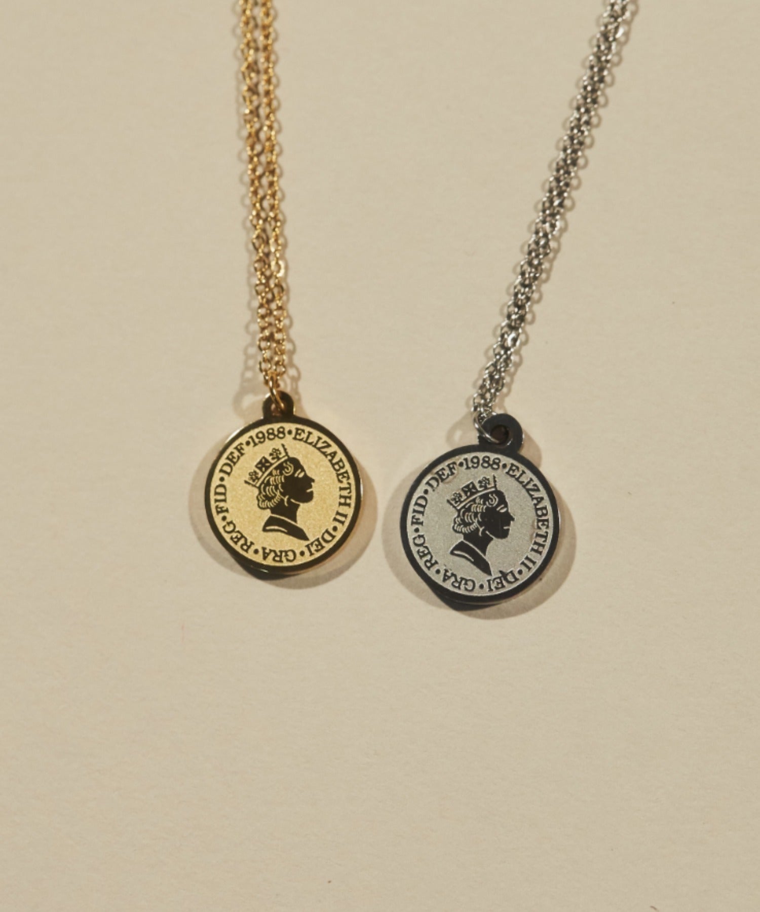 ciite' シーテ ネックレス 【 金属アレルギー対応 】 2連 エリザベス コインネックレス サージカルステンレス