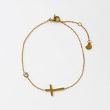 ciite' シーテ ブレスレット 【 金属アレルギー対応 】 クロスビジューブレスレット サージカルステンレス