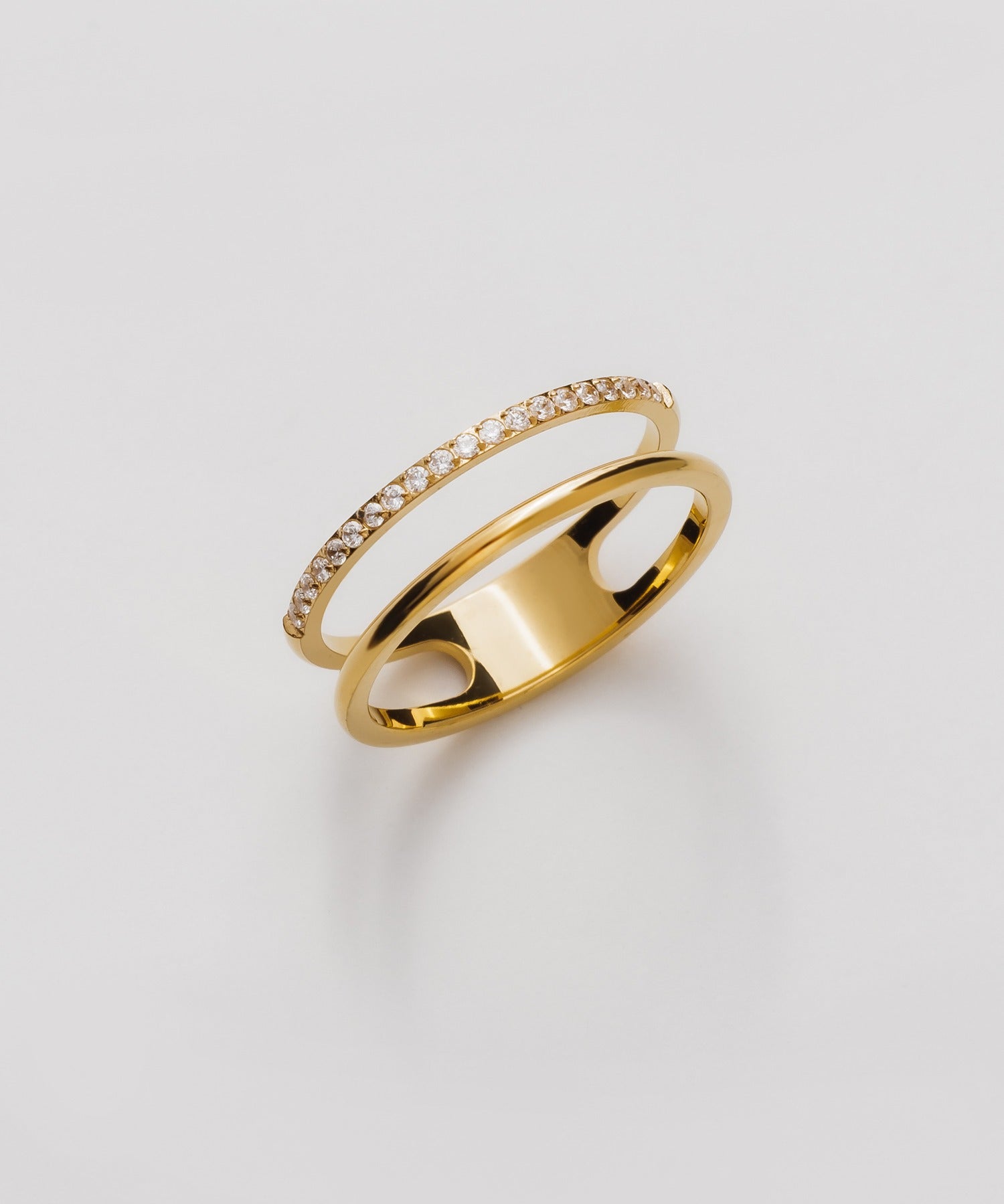 ciite' シーテ リング 【 金属アレルギー対応 】 ビジューダブルリング サージカルステンレス