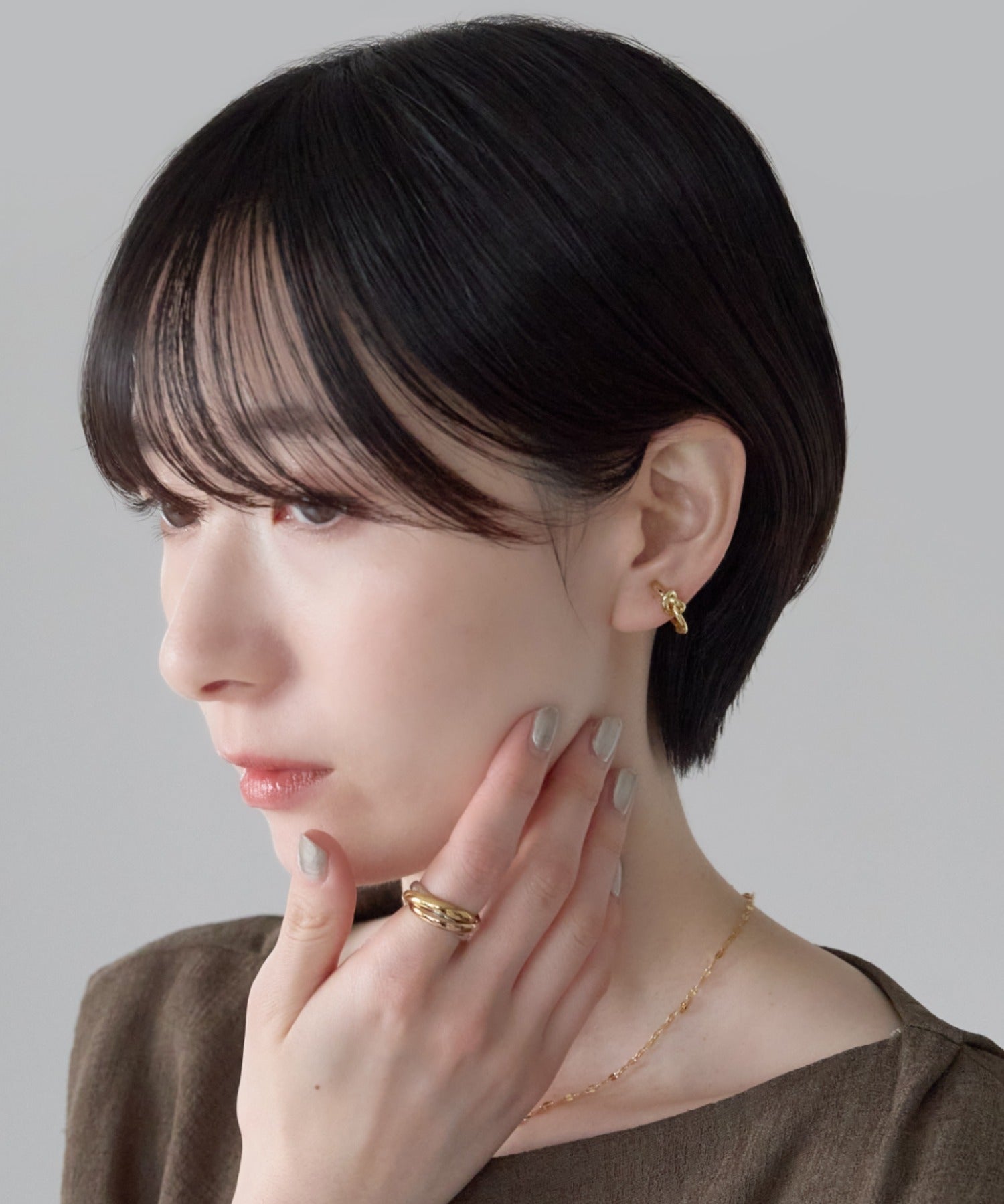 ciite' シーテ イヤリング シリコン付 ノットデザイン イヤリング