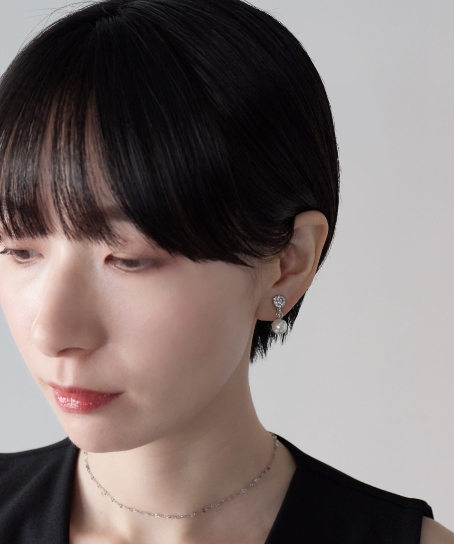 ciite' シーテ イヤリング シリコン付 デザインビジューパール イヤリング