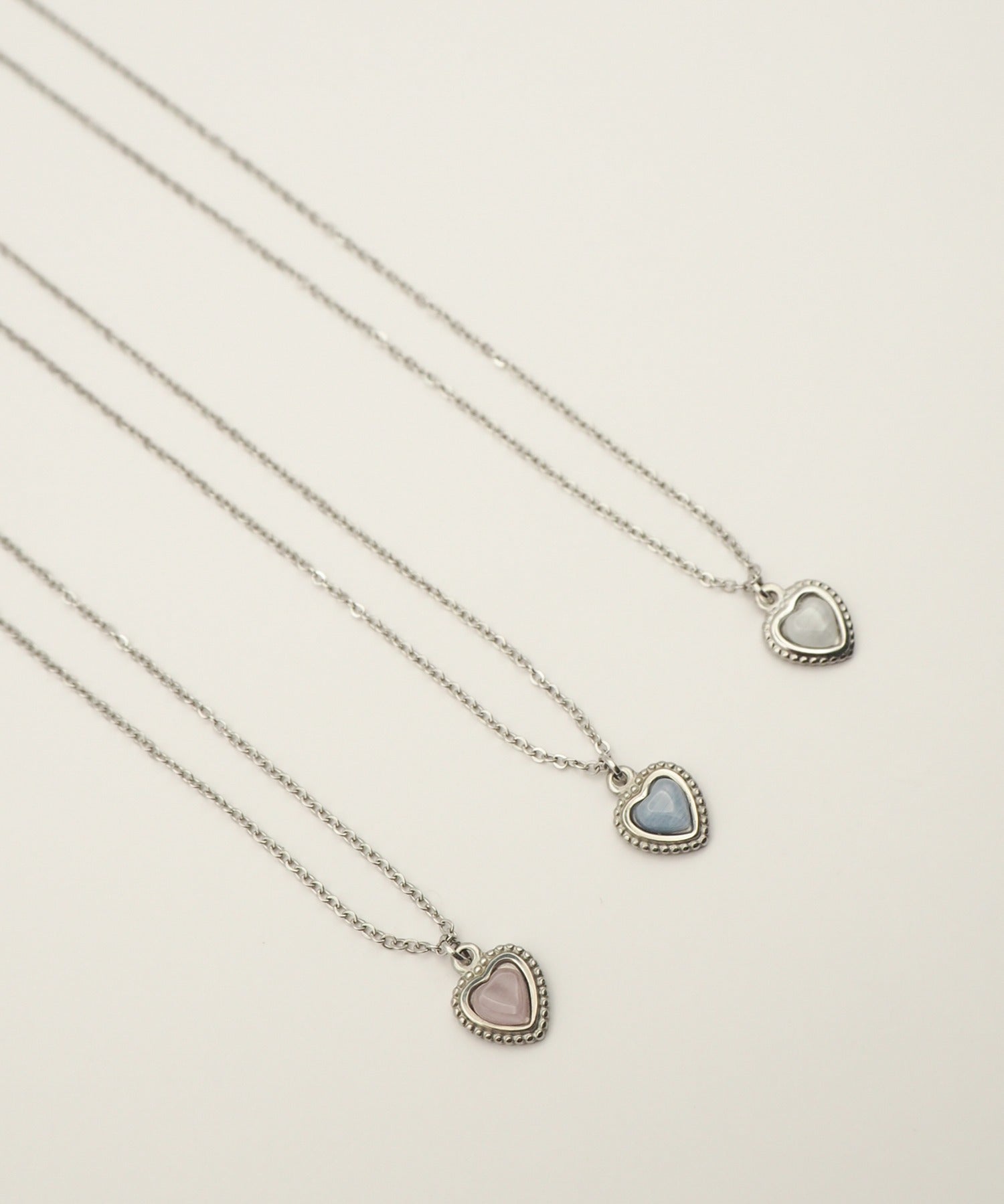 ciite' シーテ ネックレス 【 金属アレルギー対応 】 パステルカラー ハートネックレス サージカルステンレス