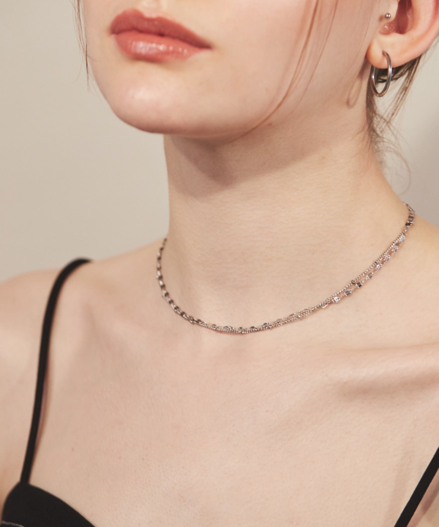 ciite' シーテ ネックレス 【 金属アレルギー対応 】 2連チェーンネックレス サージカルステンレス