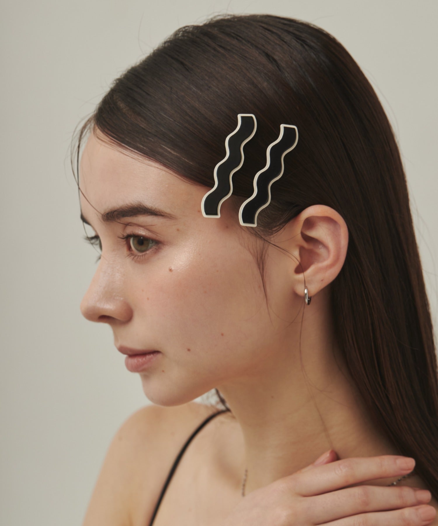 ciite' シーテ ヘアアクセサリー ウェーブデザインヘアピン 2個セット