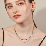 ciite' シーテ ネックレス 【 金属アレルギー対応 】 2連スネークチェーンネックレス サージカルステンレス