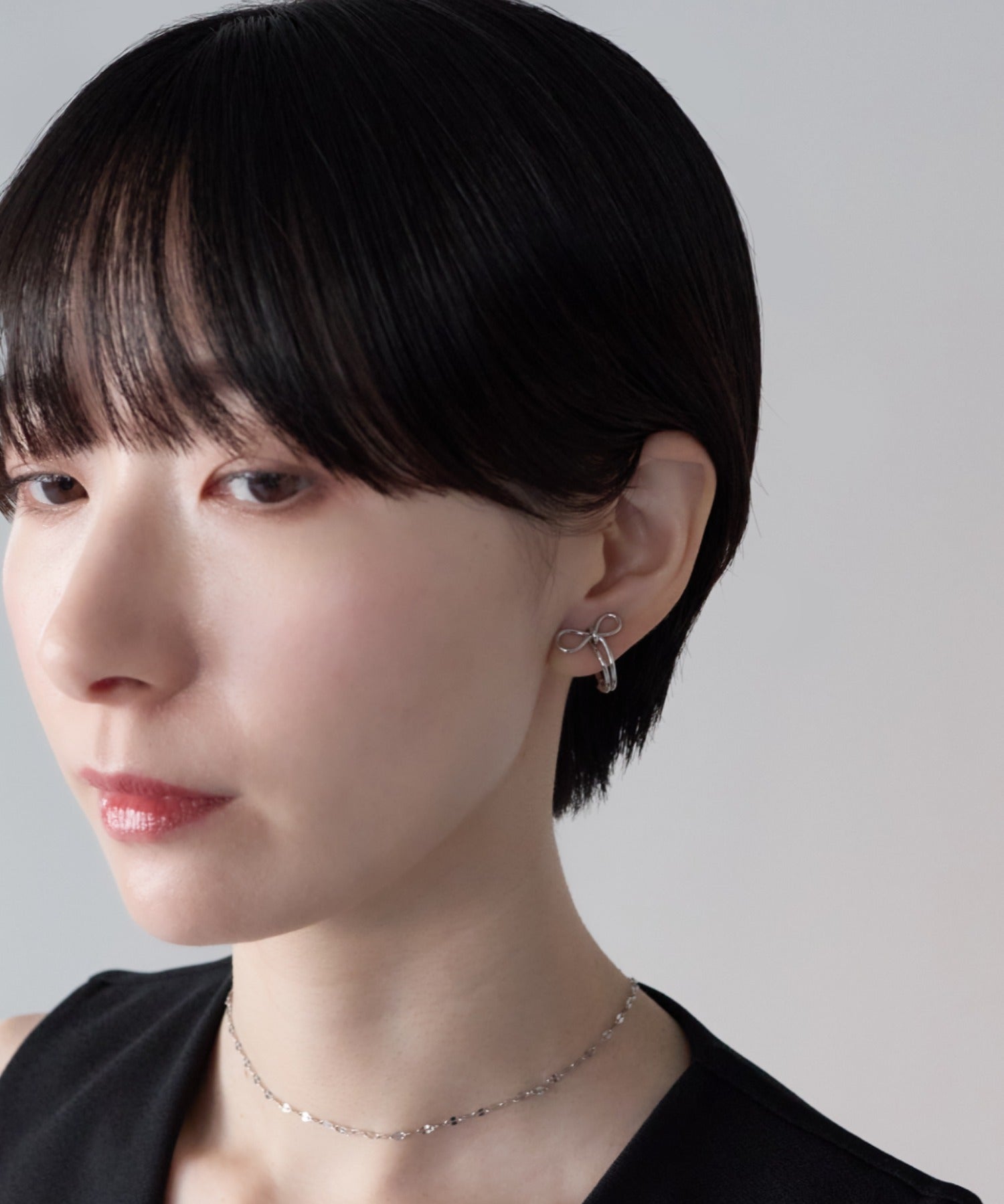 ciite' シーテ イヤリング シリコン付 リボンデザイン イヤリング