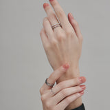 ciite' シーテ リング 【 金属アレルギー対応 】 ビジューダブルリング サージカルステンレス