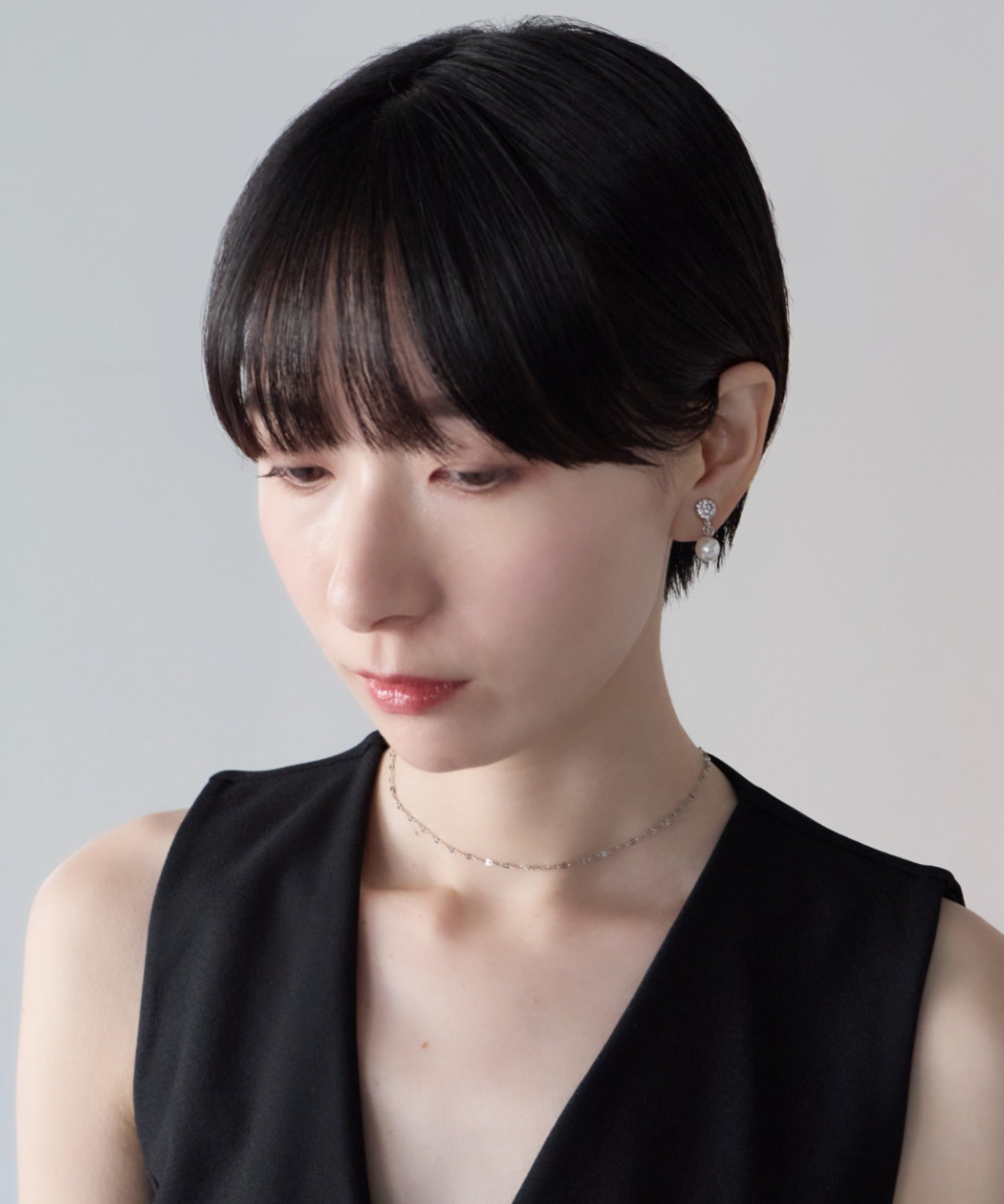 ciite' シーテ イヤリング シリコン付 デザインビジューパール イヤリング