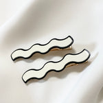 ciite' シーテ ヘアアクセサリー ウェーブデザインヘアピン 2個セット