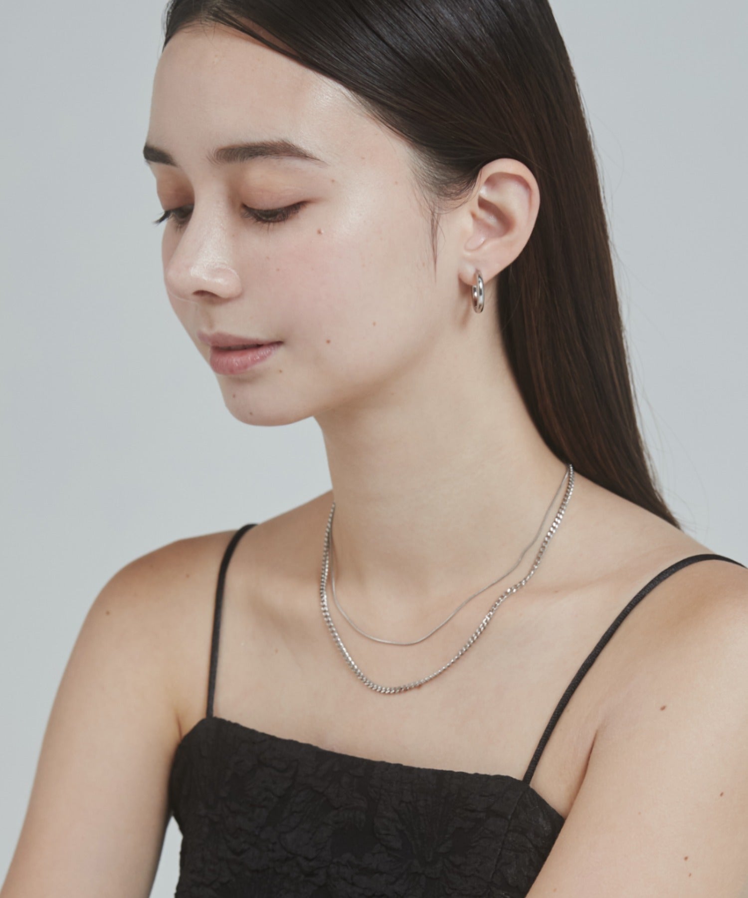 ciite' シーテ ネックレス 【 金属アレルギー対応 】 チェーンネックレス 2セット サージカルステンレス （38～43cm, 40～45cm）