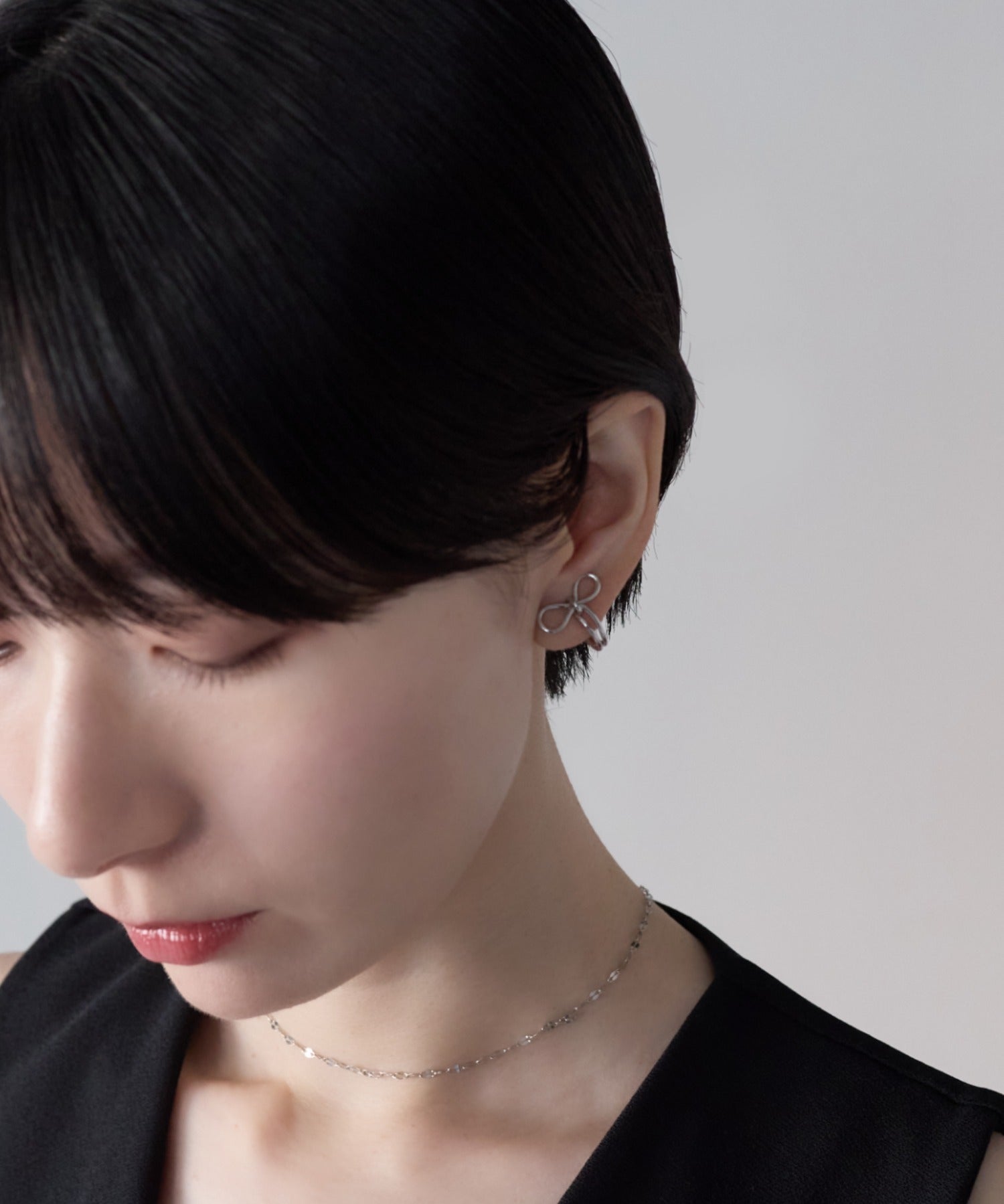 ciite' シーテ イヤリング シリコン付 リボンデザイン イヤリング