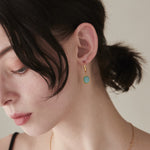 ciite' シーテ ピアス（両耳用） 【 金属アレルギー対応 】 オーバルストーン フックピアス サージカルステンレス (両耳用)