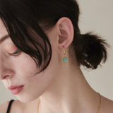 ciite' シーテ ピアス（両耳用） 【 金属アレルギー対応 】 オーバルストーン フックピアス サージカルステンレス (両耳用)