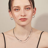 ciite' シーテ ネックレス 【 金属アレルギー対応 】 2連スネークチェーンネックレス サージカルステンレス