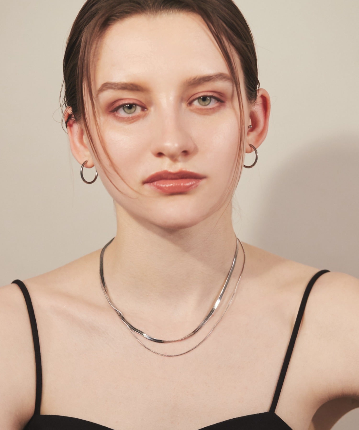 ciite' シーテ ネックレス 【 金属アレルギー対応 】 2連スネークチェーンネックレス サージカルステンレス