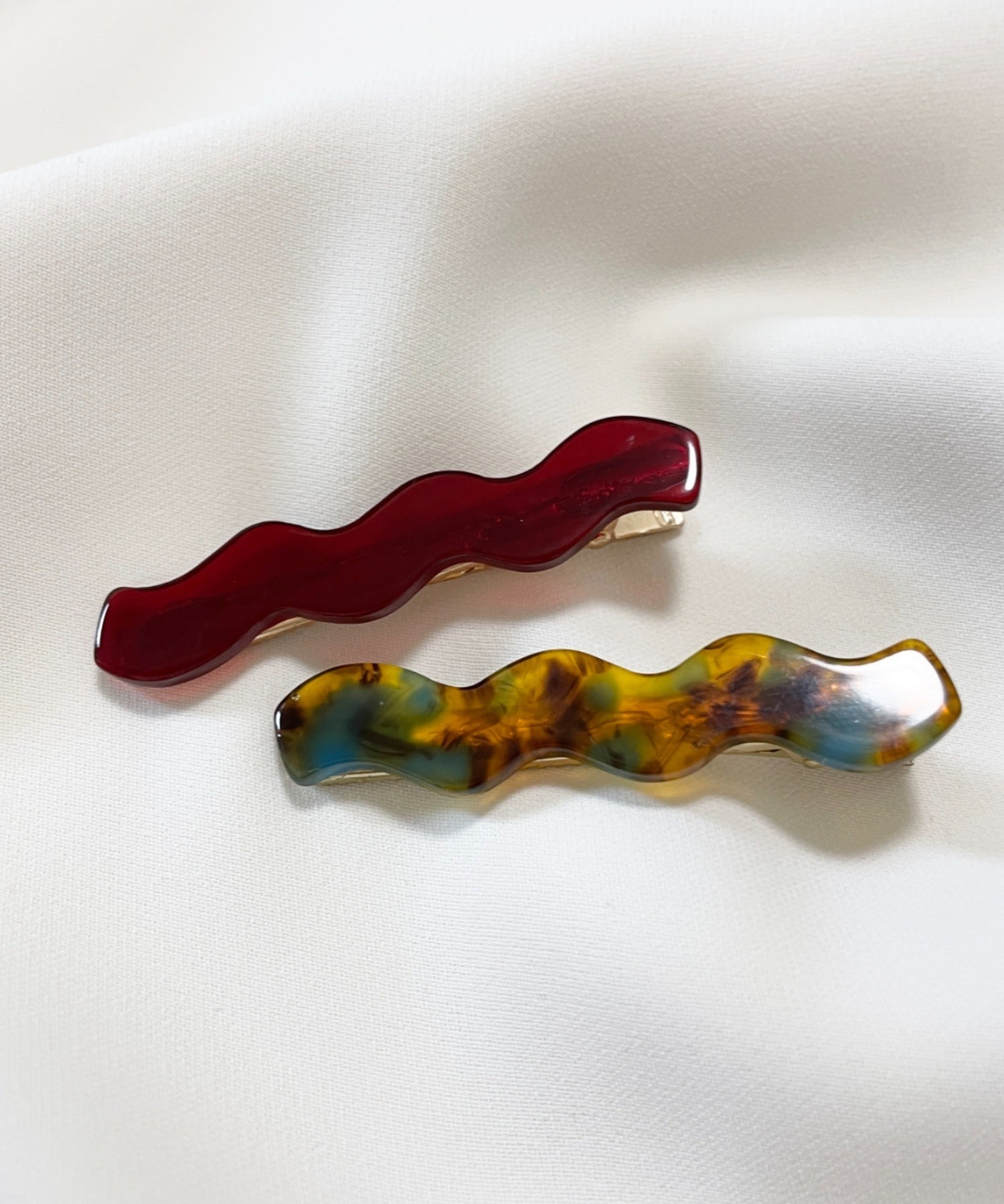 ciite' シーテ ヘアアクセサリー ウェーブデザインヘアピン 2個セット