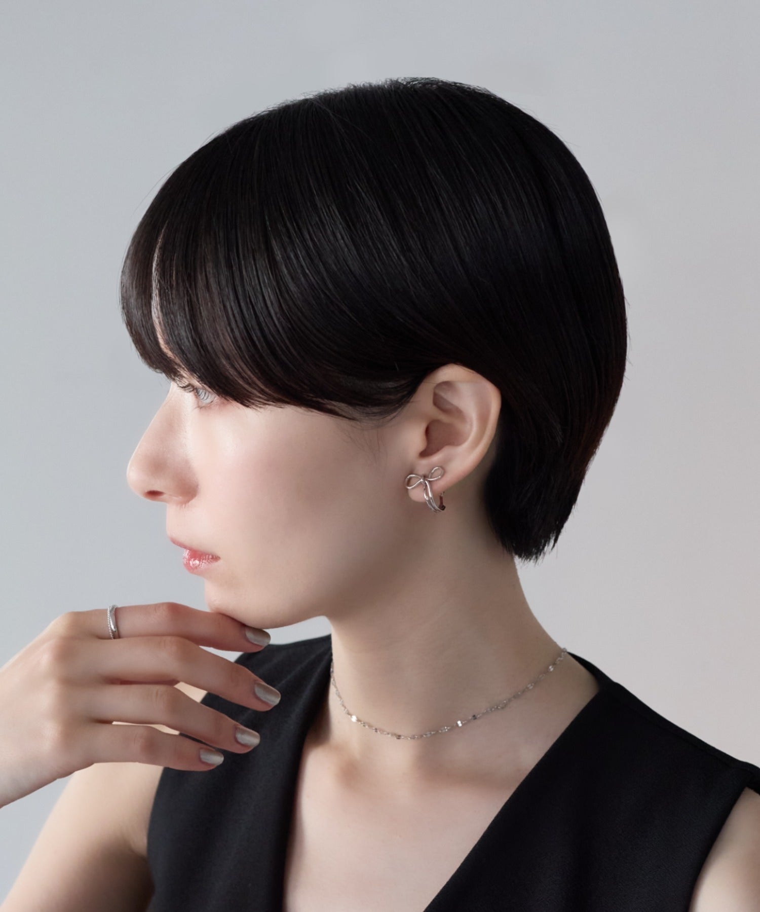 ciite' シーテ イヤリング シリコン付 リボンデザイン イヤリング