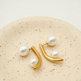 ciite' シーテ ピアス（両耳用） 【 金属アレルギー対応 】パールキャッチ デザインピアス サージカルステンレス