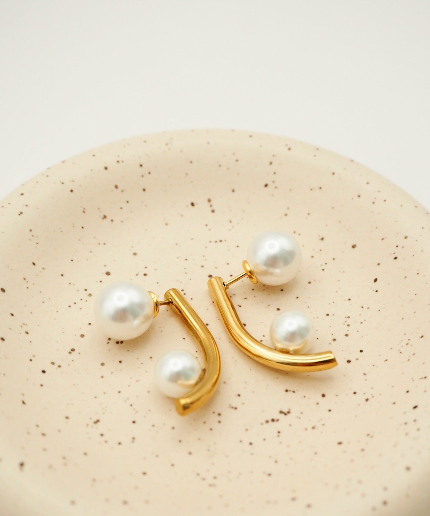 ciite' シーテ ピアス（両耳用） 【 金属アレルギー対応 】パールキャッチ デザインピアス サージカルステンレス