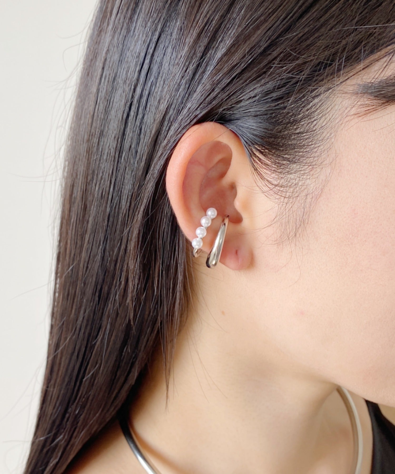 ciite' シーテ イヤーカフ 【 金属アレルギー対応 】ミニパールイヤーカフ サージカルステンレス