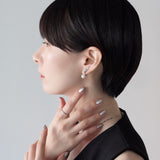 ciite' シーテ イヤリング シリコン付 デザインビジューパール イヤリング