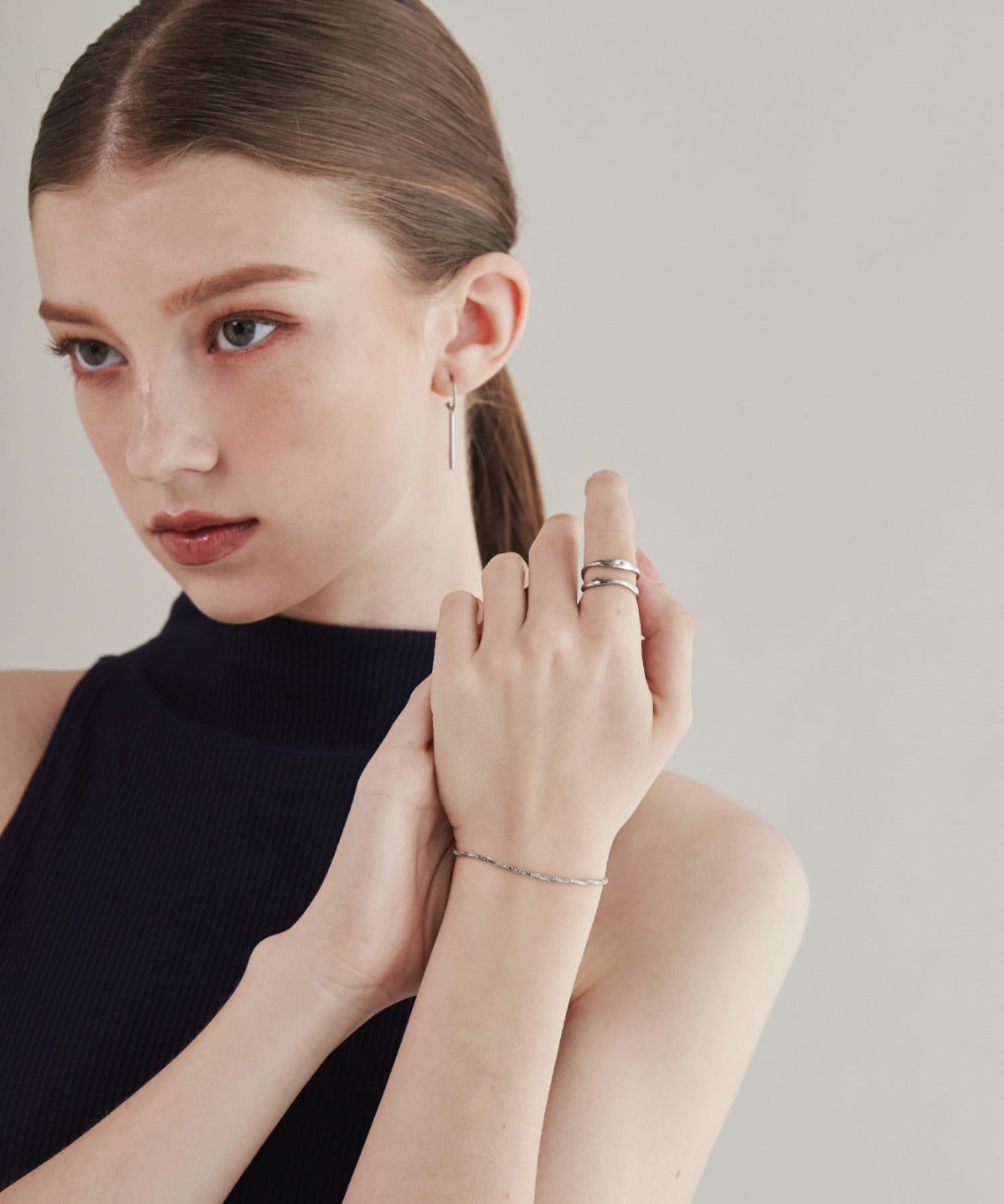 ciite' シーテ ブレスレット 【 金属アレルギー対応 】グリッターチェーンブレスレット サージカルステンレス