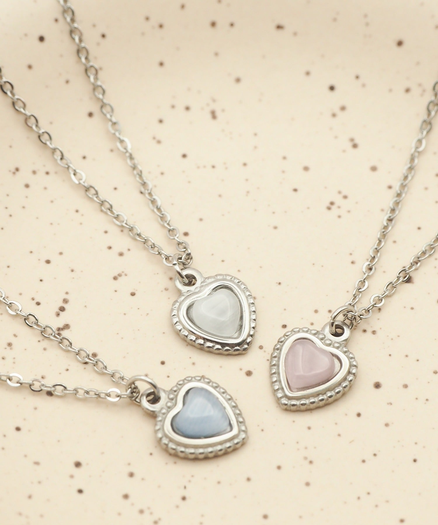 ciite' シーテ ネックレス 【 金属アレルギー対応 】 パステルカラー ハートネックレス サージカルステンレス