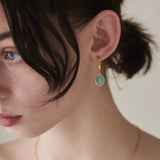 ciite' シーテ ピアス（両耳用） 【 金属アレルギー対応 】 オーバルストーン フックピアス サージカルステンレス (両耳用)