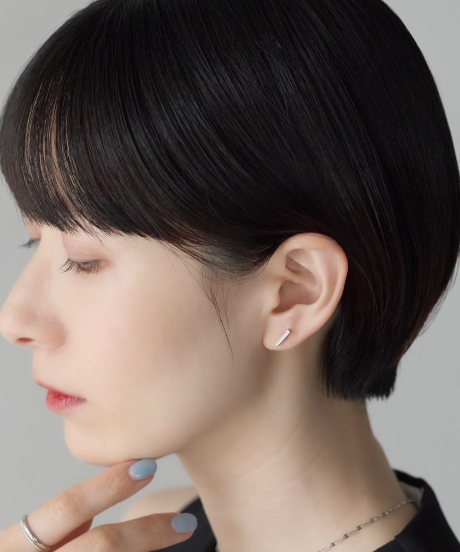 ciite' シーテ ピアス（両耳用） 【金属アレルギー対応】レクタングルバー ピアス