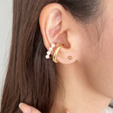 ciite' シーテ イヤーカフ 【 金属アレルギー対応 】ミニパールイヤーカフ サージカルステンレス