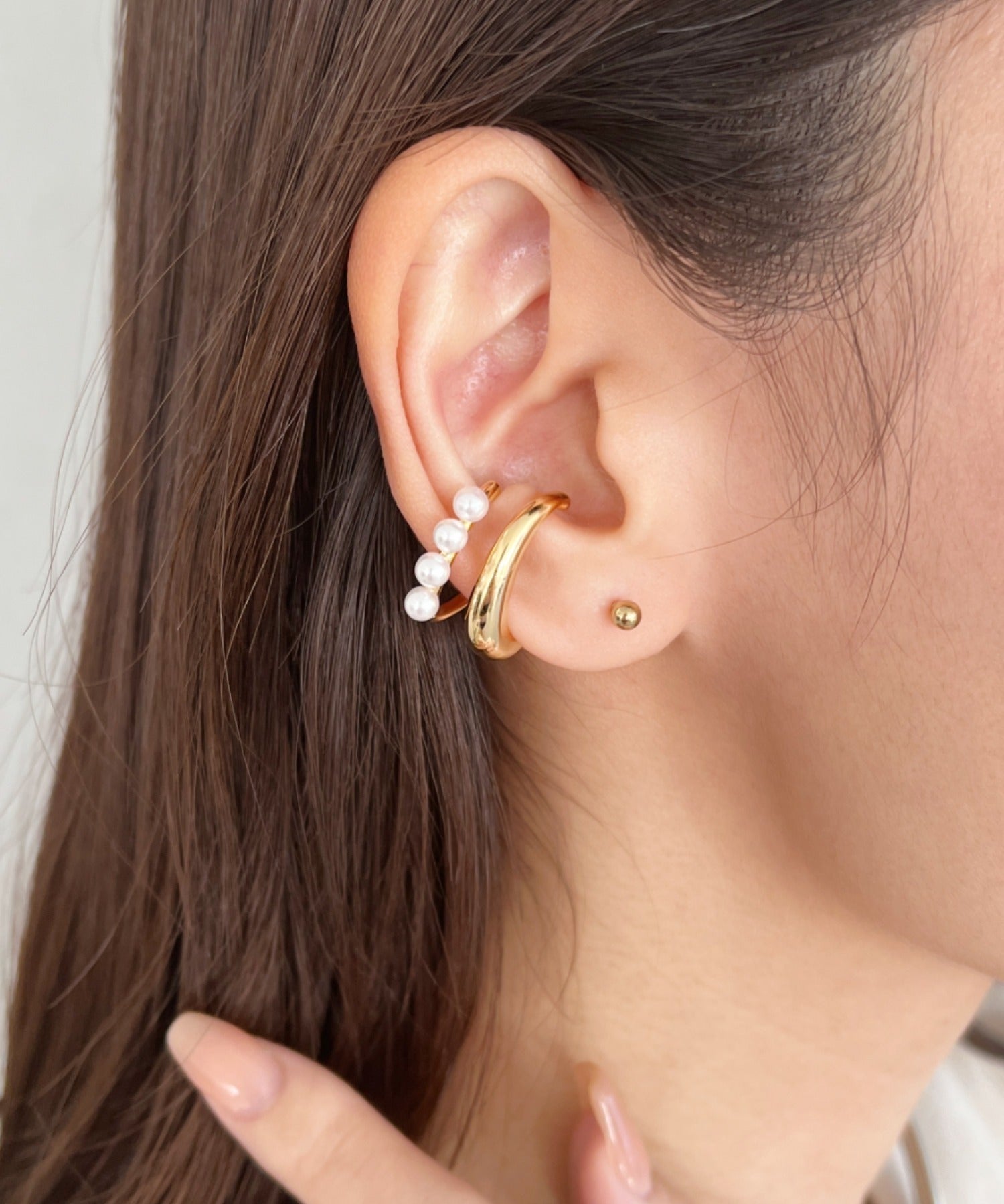 ciite' シーテ イヤーカフ 【 金属アレルギー対応 】ミニパールイヤーカフ サージカルステンレス