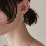 ciite' シーテ ピアス（両耳用） 【 金属アレルギー対応 】 オーバルストーン フックピアス サージカルステンレス (両耳用)