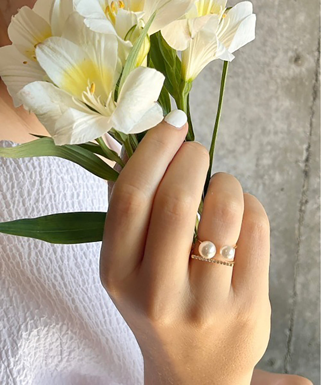 ciite' シーテ リング ビジューダブルパール リング