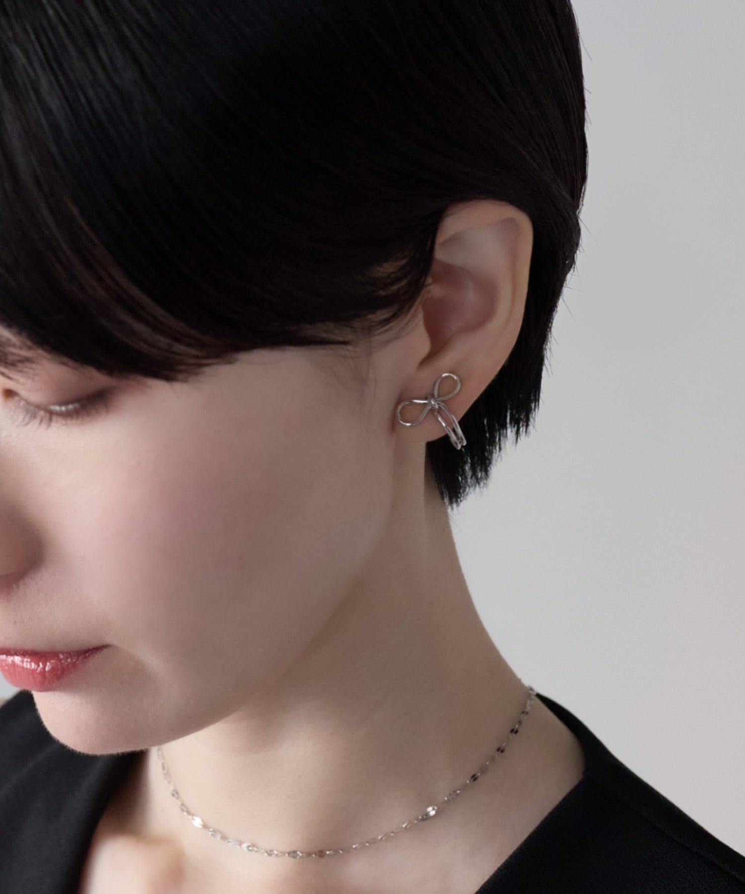 ciite' シーテ イヤリング シリコン付 リボンデザイン イヤリング