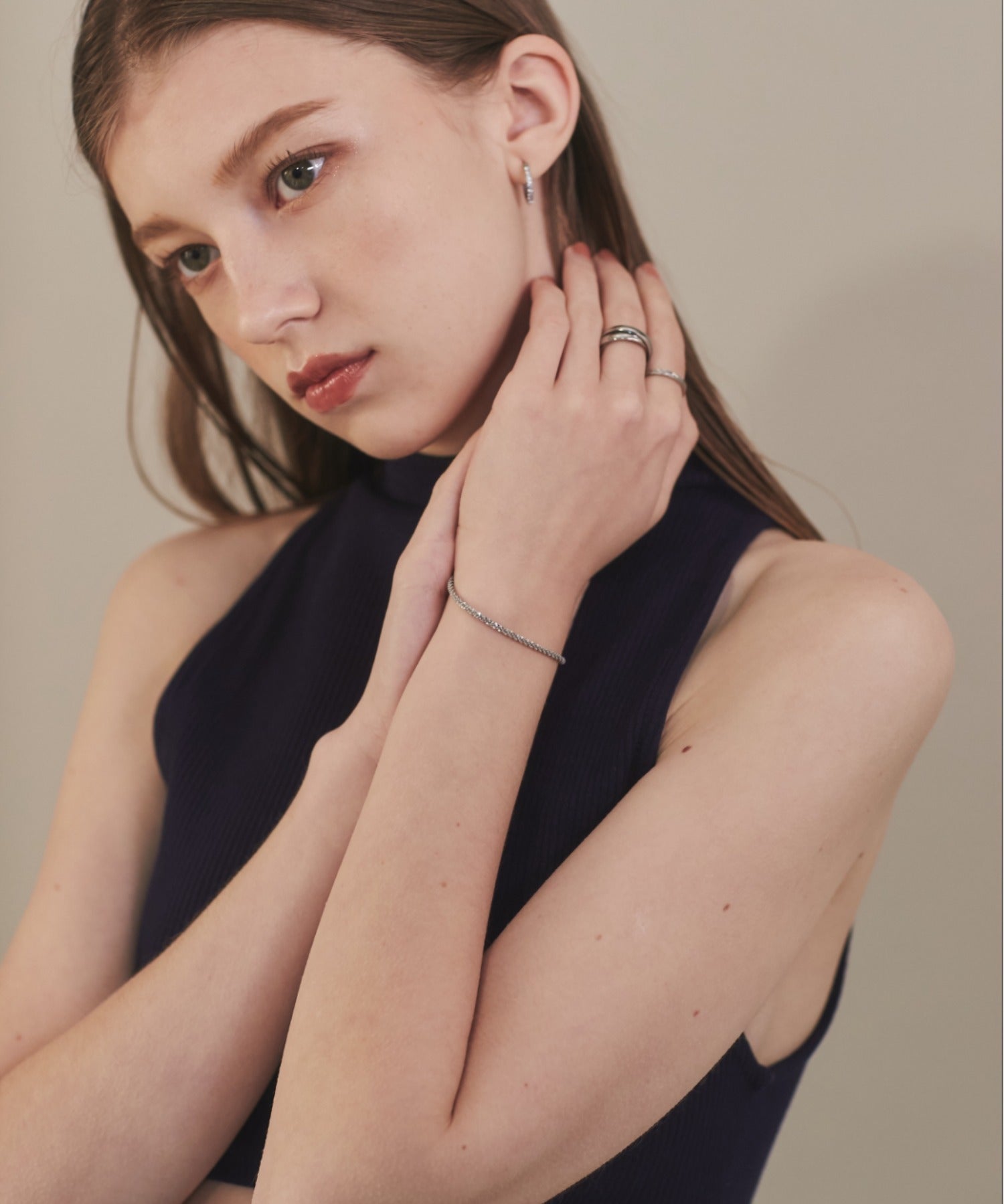 ciite' シーテ ブレスレット 【 金属アレルギー対応 】 グリッターチェーンブレスレット サージカルステンレス