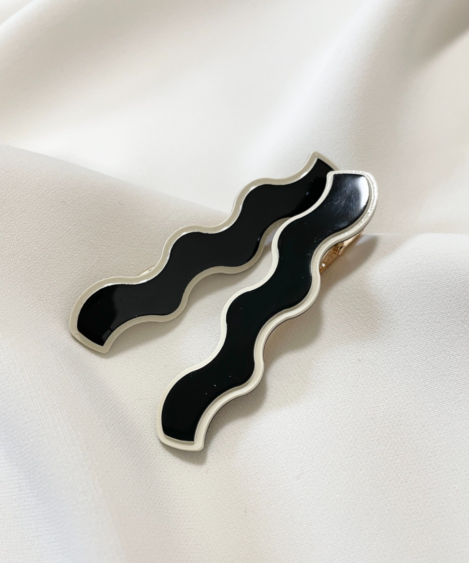 ciite' シーテ ヘアアクセサリー ウェーブデザインヘアピン 2個セット