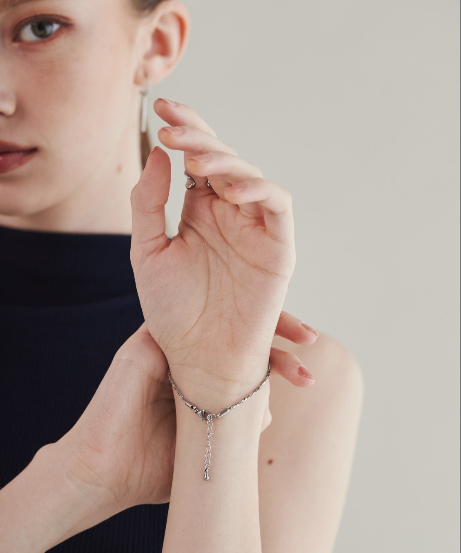 ciite' シーテ ブレスレット 【 金属アレルギー対応 】グリッターチェーンブレスレット サージカルステンレス