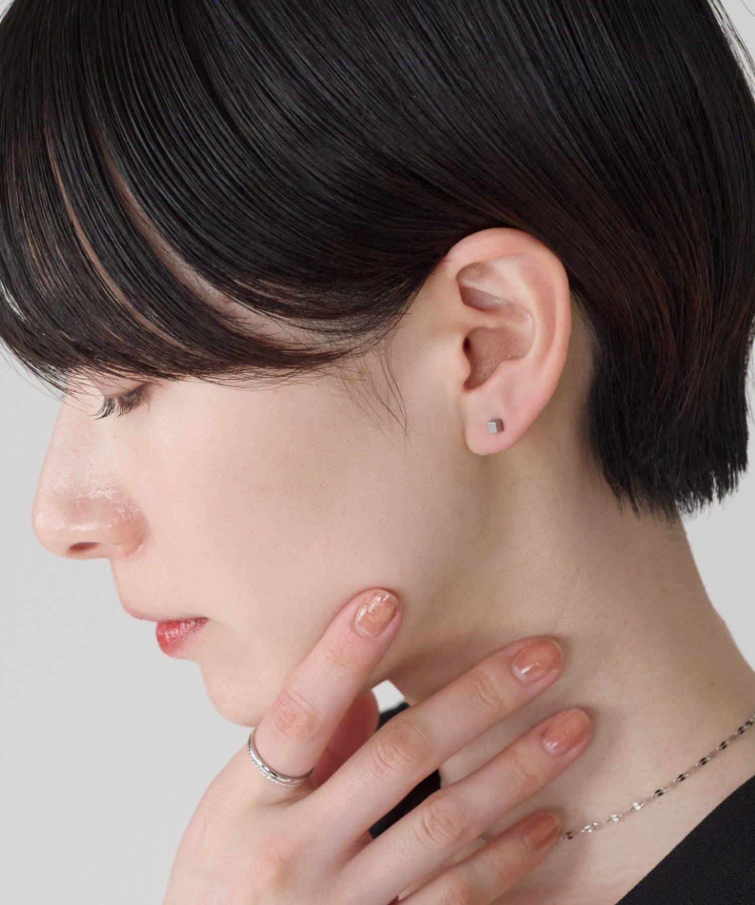 ciite' シーテ ピアス（両耳用） 【金属アレルギー対応】シンプルスクエア ピアス