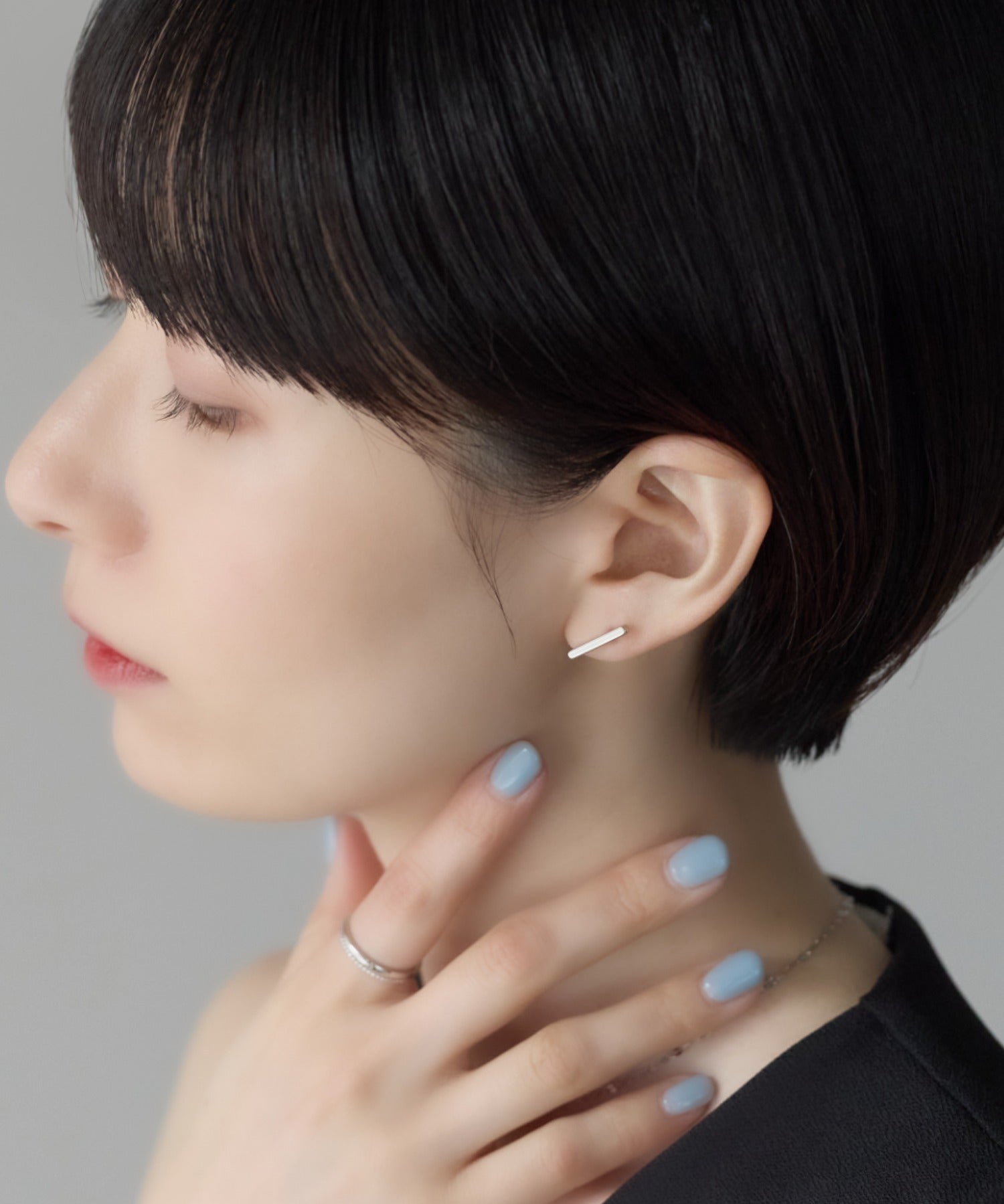 ciite' シーテ ピアス（両耳用） 【金属アレルギー対応】レクタングルバー ピアス