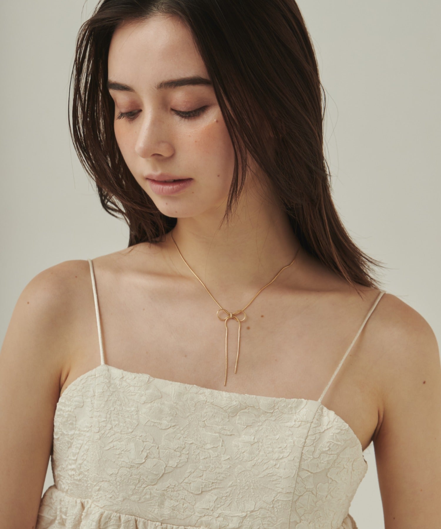 ciite' シーテ ネックレス 【 金属アレルギー対応 】 simple ribbon necklace / シンプル リボン ネックレス サージカルステンレス