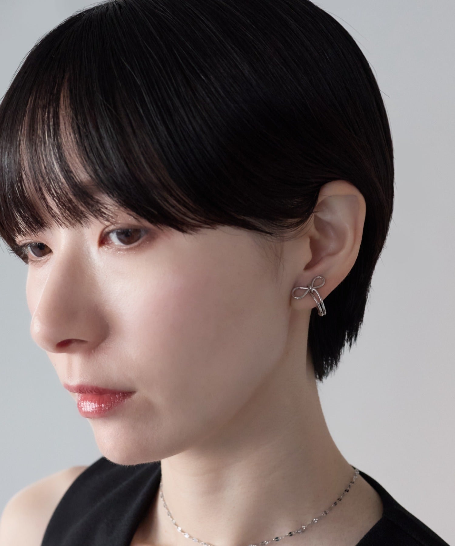 ciite' シーテ イヤリング シリコン付 リボンデザイン イヤリング