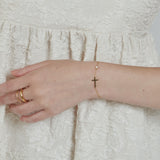 ciite' シーテ ブレスレット 【 金属アレルギー対応 】 クロスビジューブレスレット サージカルステンレス