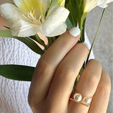 ciite' シーテ リング ビジューダブルパール リング