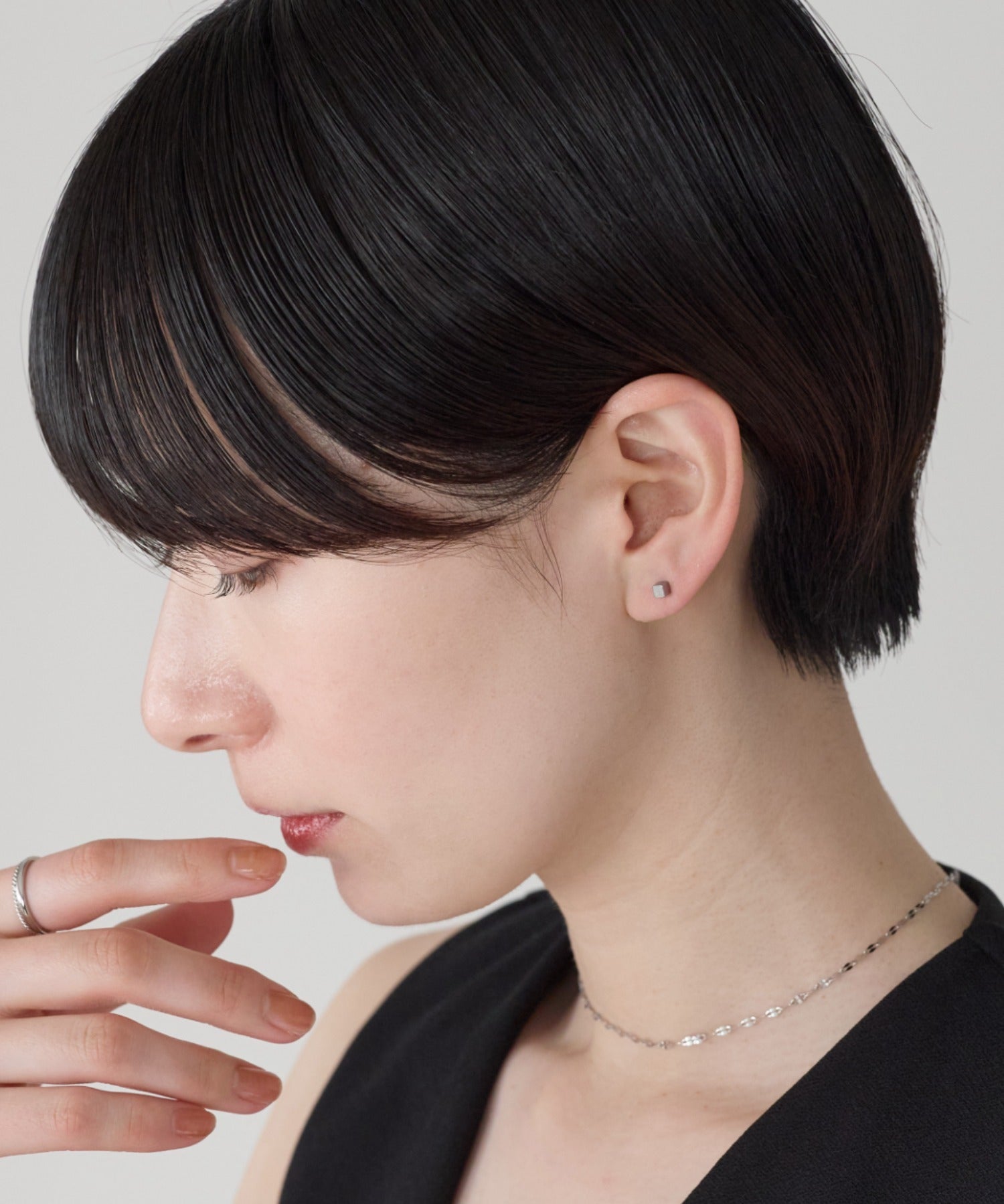 ciite' シーテ ピアス（両耳用） 【金属アレルギー対応】シンプルスクエア ピアス