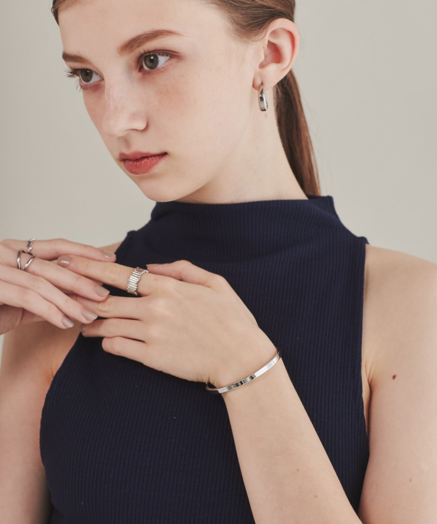 ciite' シーテ ブレスレット 【 金属アレルギー対応 】 ハートビジュー シンプルブレスレット / バングル サージカルステンレス