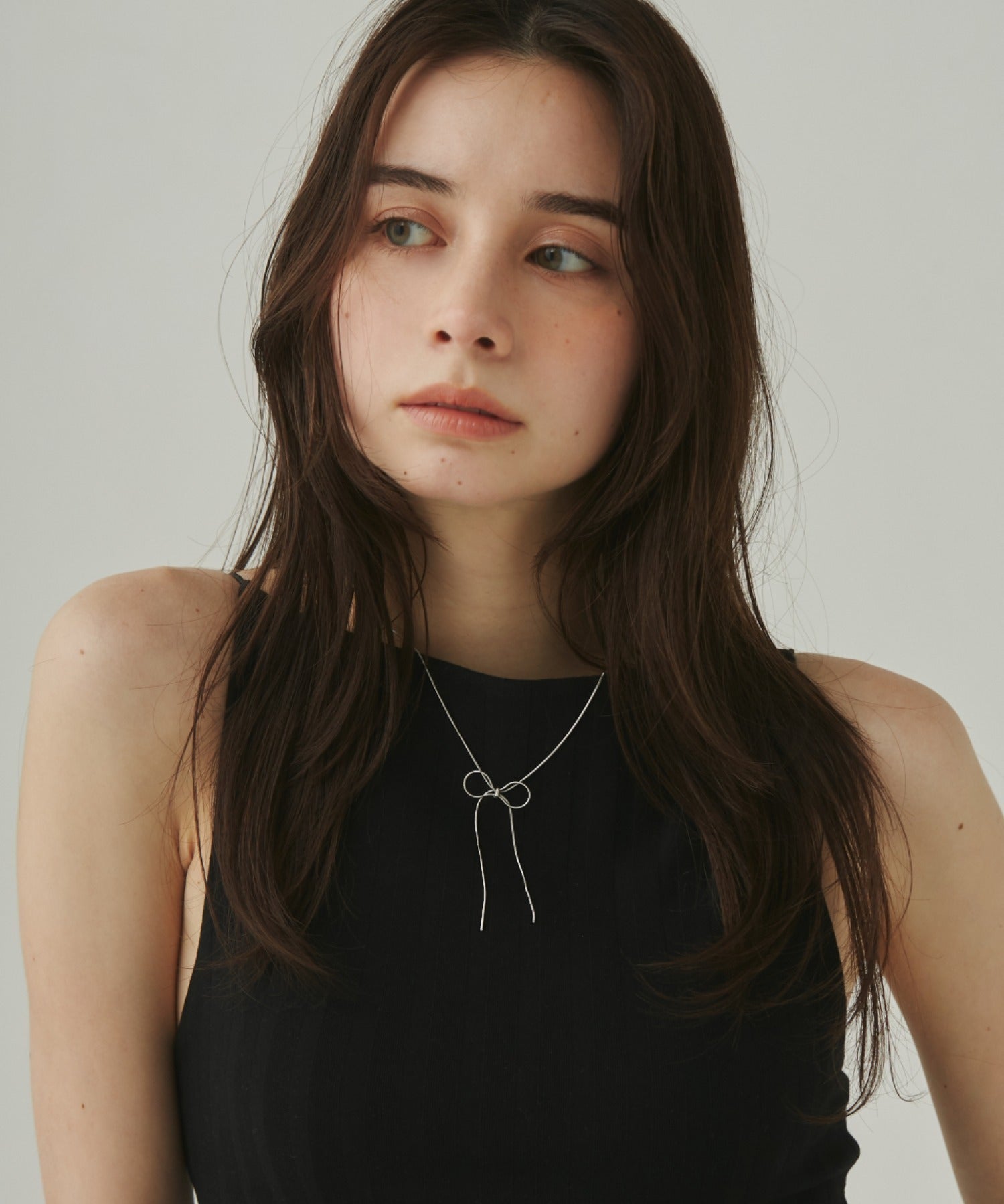 ciite' シーテ ネックレス 【 金属アレルギー対応 】 simple ribbon necklace / シンプル リボン ネックレス サージカルステンレス