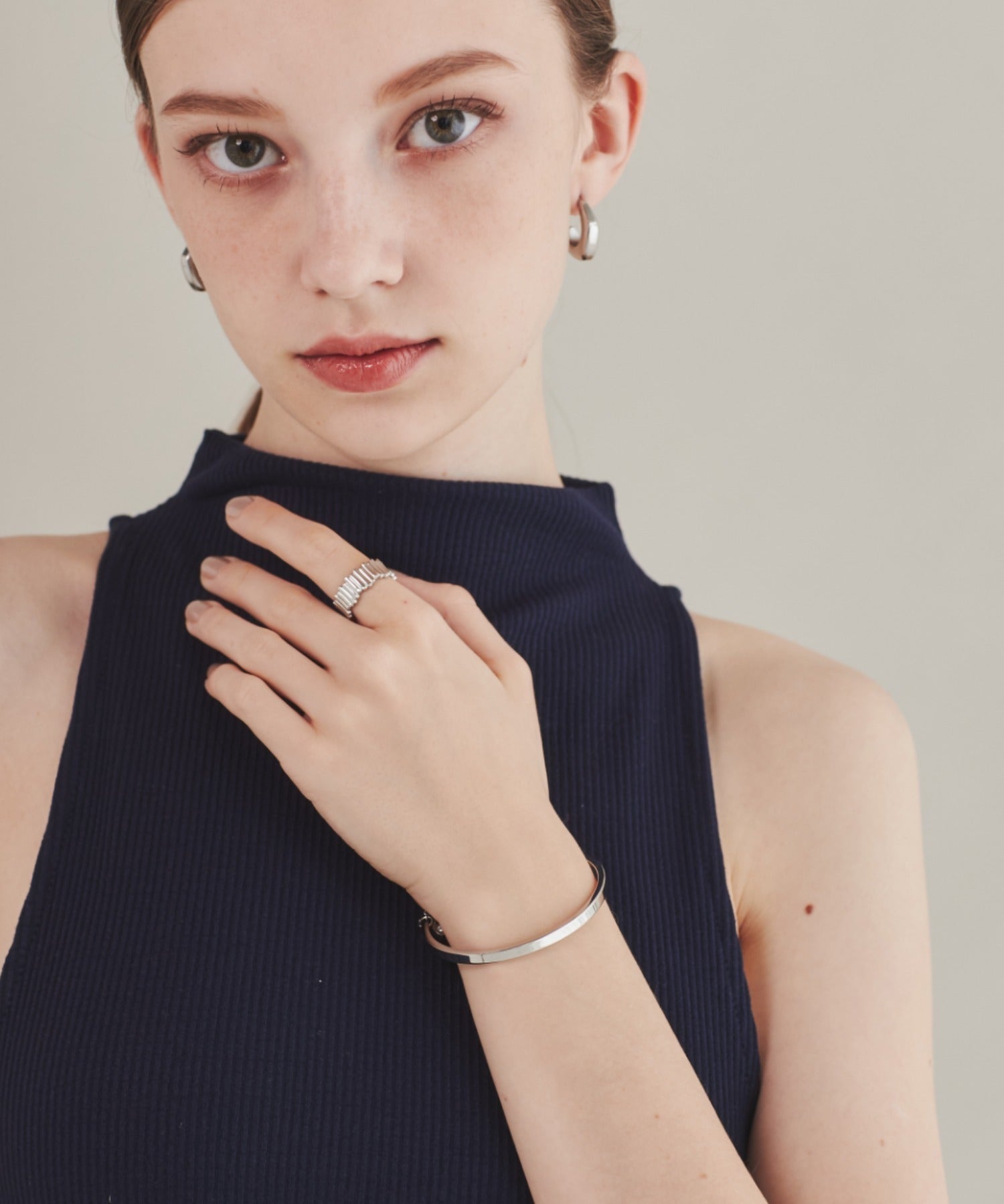 ciite' シーテ ブレスレット 【 金属アレルギー対応 】 ハートビジュー シンプルブレスレット / バングル サージカルステンレス