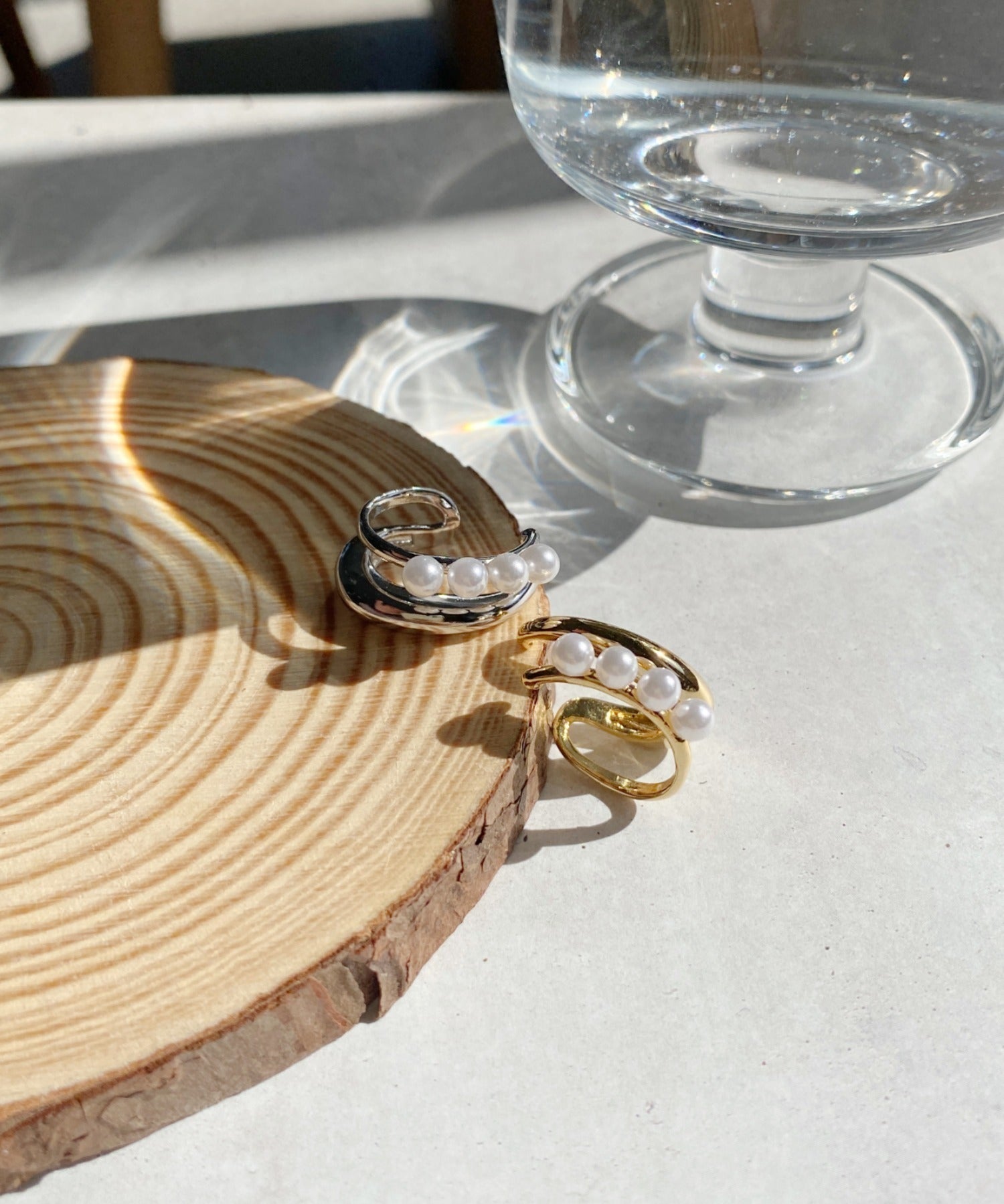 ciite' シーテ イヤーカフ 【 金属アレルギー対応 】ミニパールイヤーカフ サージカルステンレス